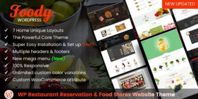 Foody - WordPress Restaurant Reservation & Food Store Website Theme by netbaseteam