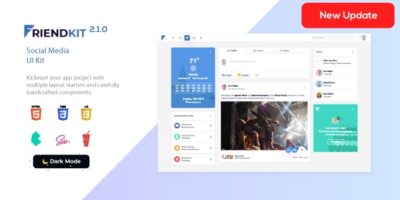 Friendkit - Social Media UI Kit by cssninjaStudio