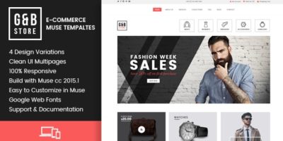 GB STORE - E-Commerce Muse Templates by goaldesigns