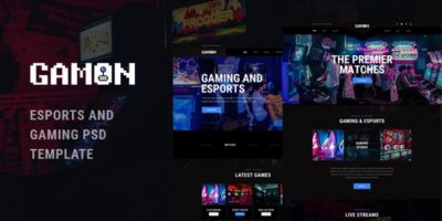 Gamon - eSports and Gaming PSD Template by Layerdrops