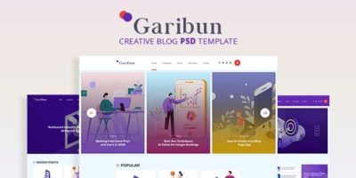 Garibun - Creative Blog PSD Template by ThemeWisdom