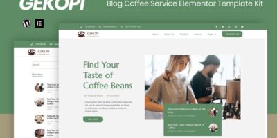 Gekopi - Coffee Shop Blog Elementor Template Kit by eztudio