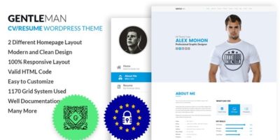GentleMan- vCard & CV Resume WordPress Theme by codexcoder