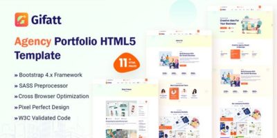 Gifatt - Agency Portfolio HTML5 Template by softtech-it