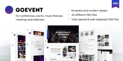 GoEvent – Events & Conference PSD Template by Daria_Krav