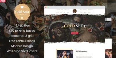 Gold Seta - Cafe PSD Template by DENYSTHEMES