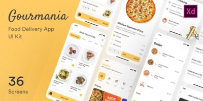 Gourmania – Food Delivery App UI Kit Adobe XD Template by ArtTemplate
