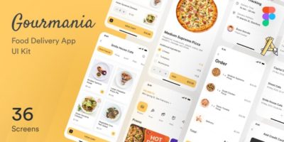 Gourmania – Food Delivery App UI Kit Figma Template by ArtTemplate