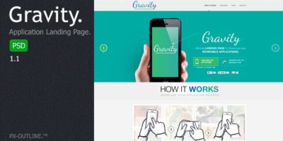 Gravity - Mobile App Landing Page (PSD) by pxoutline