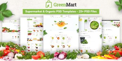 GreenMart - Food & Organic Supermarket PSD Template by kimchida