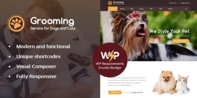 Grooming - Pet Shop & Veterinary Physician WordPress Theme by axiomthemes