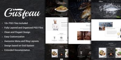 Gusteau – Elegant Food and Restaurant PSD Template by KingKongthemes