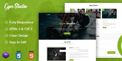 Gym Studio - Responsive Onepage Parallax HTML Template by glowlogix
