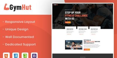 Gymhut – Fitness and Gym HTML Template by techcodes1991