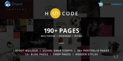 H-code - Multipurpose Commerce Drupal theme by NikaDevs
