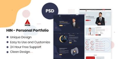 HIN - Personal Portfolio PSD Template by PointTheme