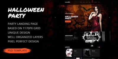 Halloween Party — Landing Page PSD Template by torbara