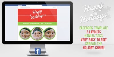 Happy Holiday Facebook Template by cpostill