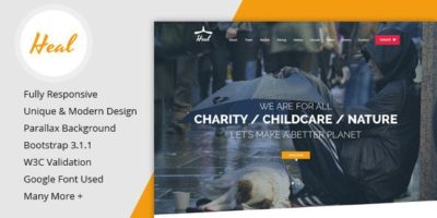 Heal - One Page Charity HTML Template by codexcoder