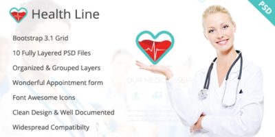 Health Line - Medic PSD Template by thematicwebs