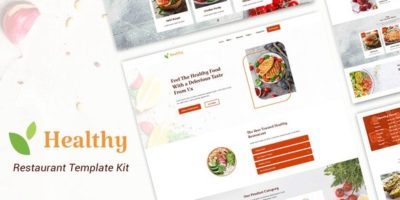 Healthy Restaurant  Elementor Template Kit by YumnaStudio