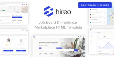 Hireo - Job Board & Freelance Services Marketplace HTML Template by Vasterad