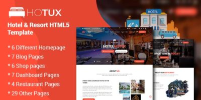 Hotux - Hotel & Resort HTML5 Template by Cyclone_Themes