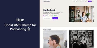 Hue - Ghost CMS Theme for Podcasting by aspirethemes