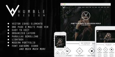 Humble - One Page & Multi Page Modern Muse Template by adr806