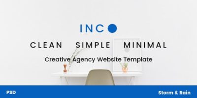 INC. - Minimal Creative Agency Website PSD Template by Storm_and_Rain