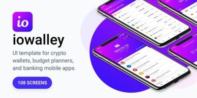 IOWalley - Mobile UI kit for Banking Apps & Crypto Wallets by WhiteUiStore