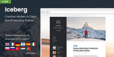 Iceberg - Simple & Minimal Personal WordPress Blog Theme by NordStudio