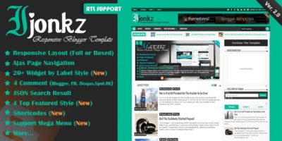 Ijonkz - Responsive Magazine/News Blogger Template by MKRdezign