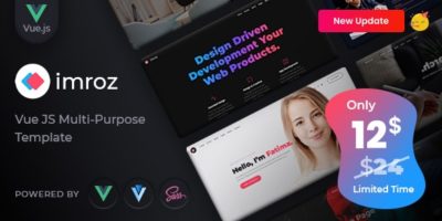 Imroz - VueJS Creative Agency & VueJS  Portfolio Template by ib-themes
