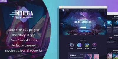 Indiega - Gaming HTML Template by DENYSTHEMES