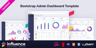 Influence - Bootstrap Admin Panel Template for Web Apps by jitu