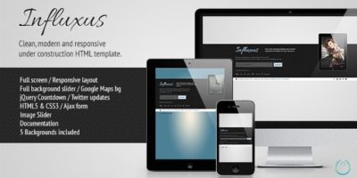Influxus - Responsive Under Construction Template by Kimeravisual