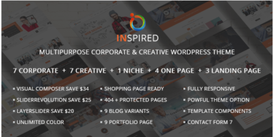 Inspired - Multipurpose Corporate and Creative Bootstrap WordPress Theme by cththemes