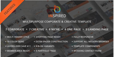 Inspired Multipurpose corporate and creative template by 99webpage