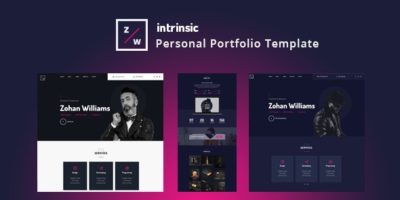 Intrinsic - Creative Personal Portfolio HTML5 Template by HTMLguru