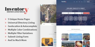 Inventory - Responsive Directory Geolocation & Listings HTML5 Template by Jewel_Theme