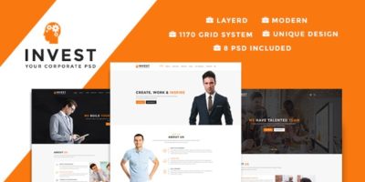 Invest - Multipurpose Business PSD Template by DesignHeaven