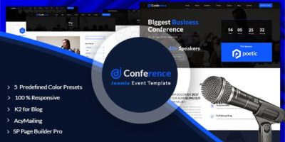 JD Conference – Advanced One Page Joomla 3.9 Event Template by Joom_Dev