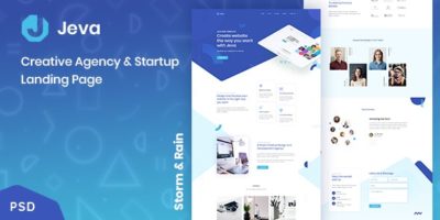 Jeva - Creative Agency & Startup Landing Page by Storm_and_Rain
