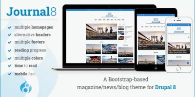Journal8 - Mobile-First Drupal 8 Theme by morethanthemes