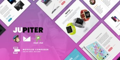 Jupiter - E-commerce Responsive Email Template for Tech Products & Gadgets with Online Builder by Psd2Newsletters