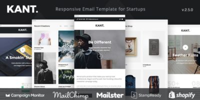 Kant - Responsive Email for Startups: 50+ Sections + MailChimp + Mailster + Shopify Notifications by ThemeMountain