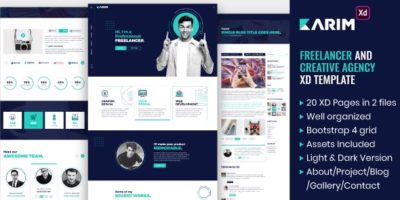 Karim - Freelancer and Creative Agency XD Template by PriyoDesign