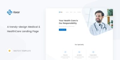 Kear - Medical & Healthcare Landing Page Template by Themestun
