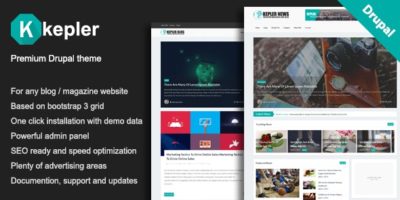 Kepler – Premium Blog/Magazine Drupal theme by 4coding